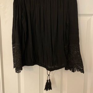 Black off-the shoulder top